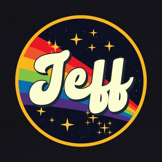 Jeff // Rainbow In Space Vintage Style by LMW Art